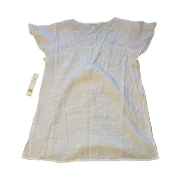Counterparts Shirt Womens Small White Lace Flutter Sleeve Boho Lightweight NEW - Picture 2 of 9